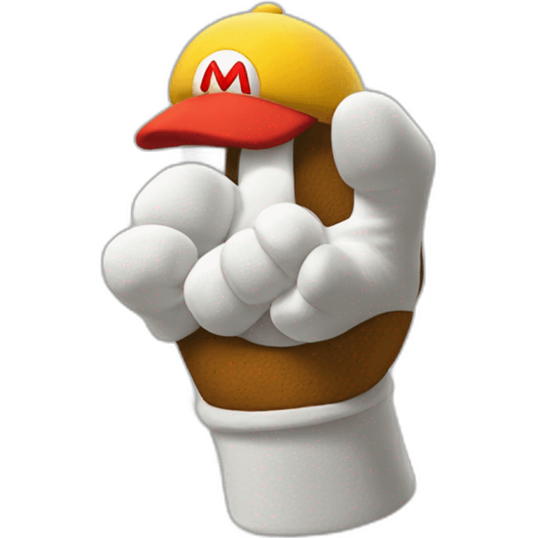 super mario glove finger pointing no hat emoji