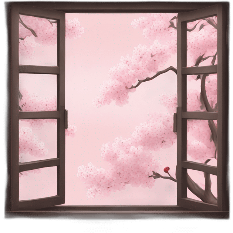 Window with cherry-blossoms outside emoji