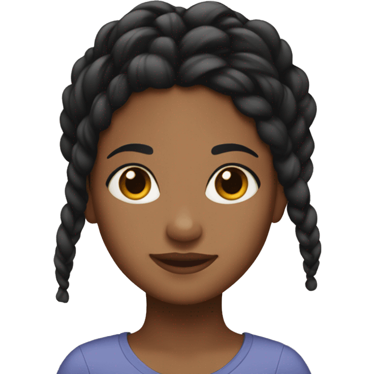 Brown girl with black braids  emoji