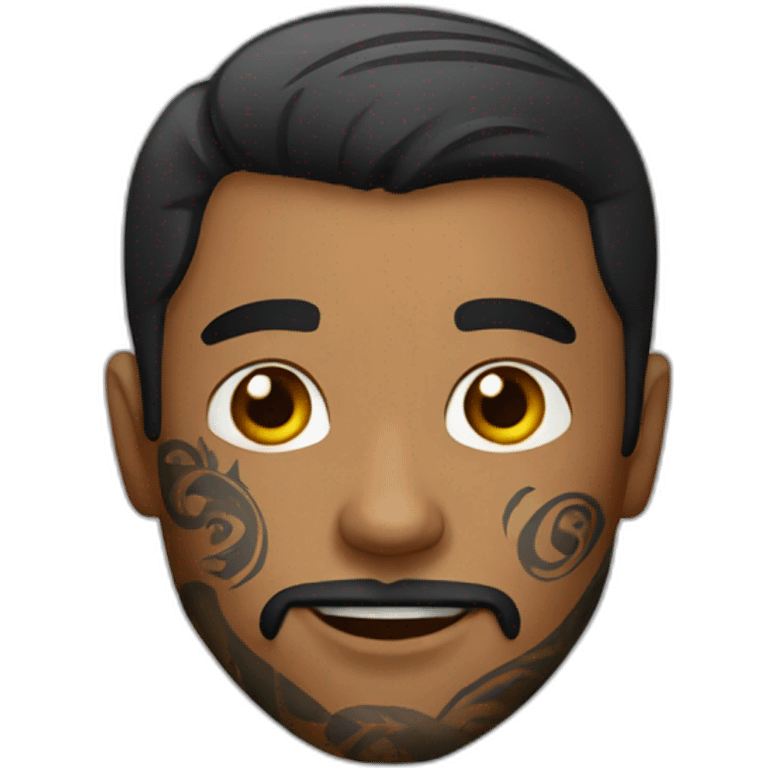 a guy with tattoos on his face emoji