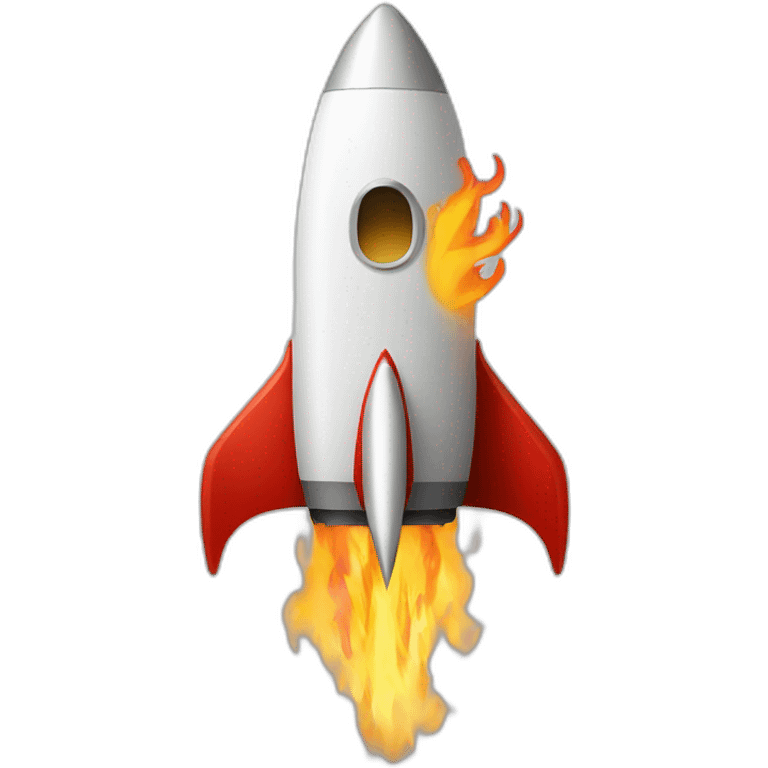 rocket with flame shaped as Ukrainian trident emoji