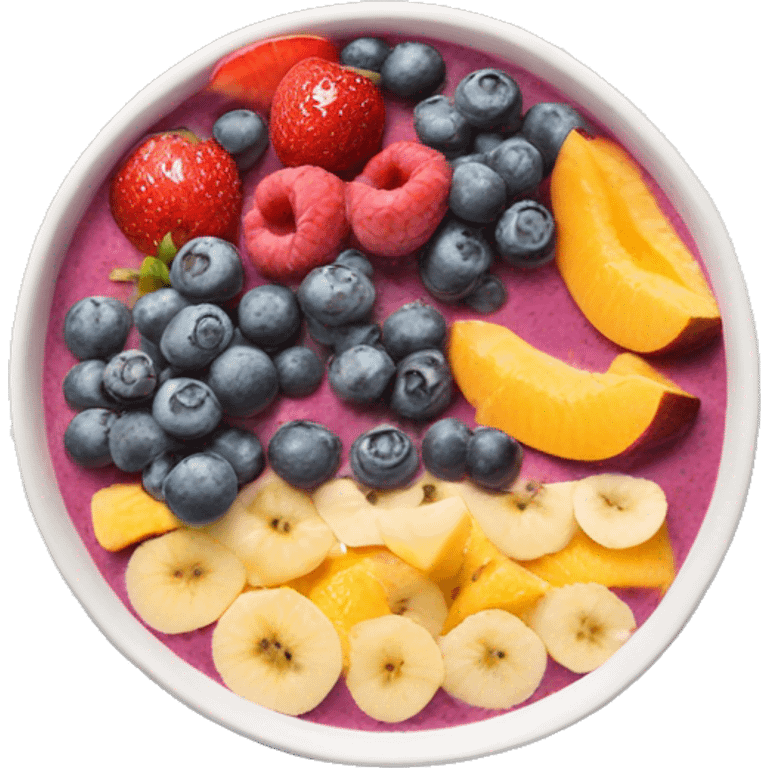 Smoothie bowl with fruit emoji