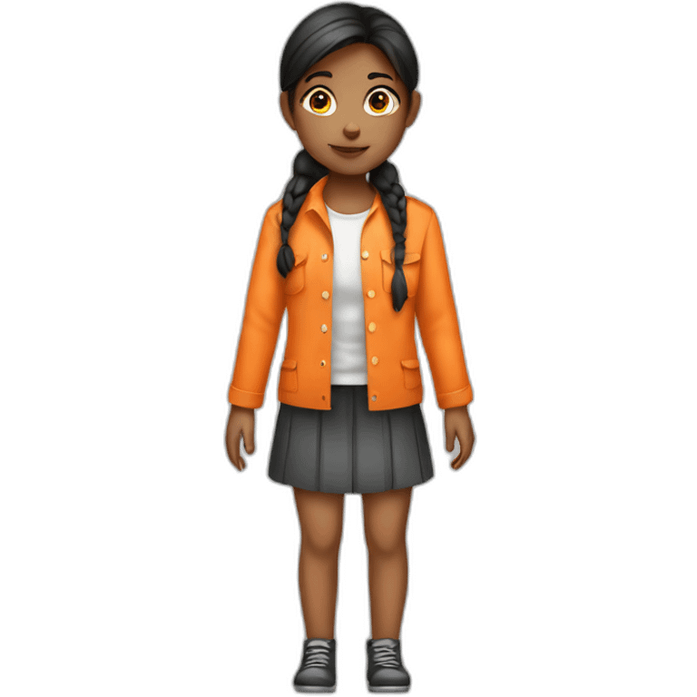 Girl Prisoner with orange shirt emoji