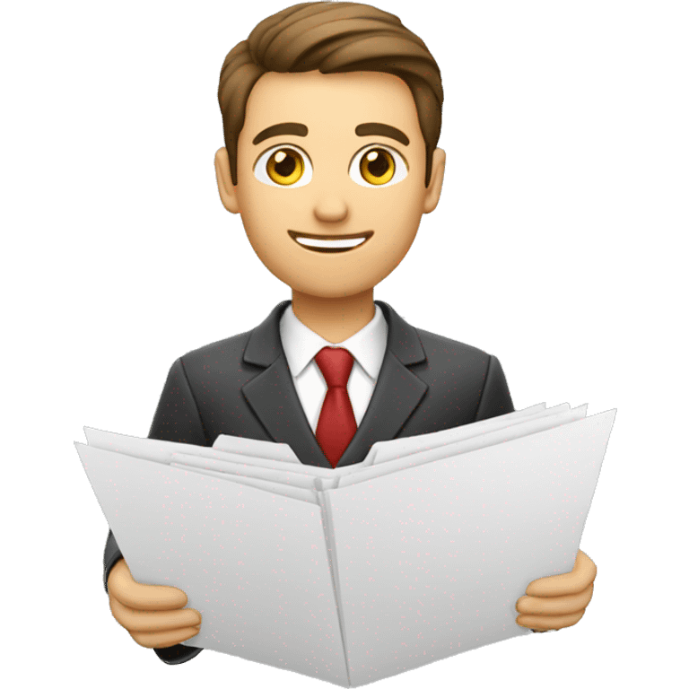 Recruiter with documents emoji