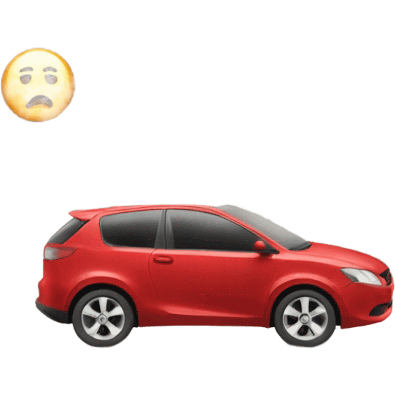 car and rocks on the road hazard emoji