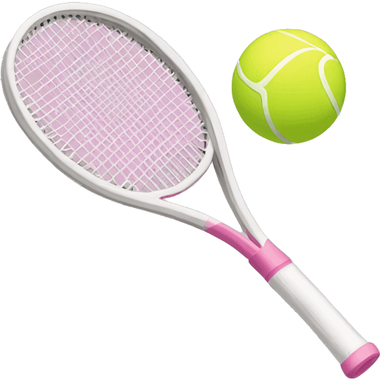 Light pink tennis racket and ball emoji