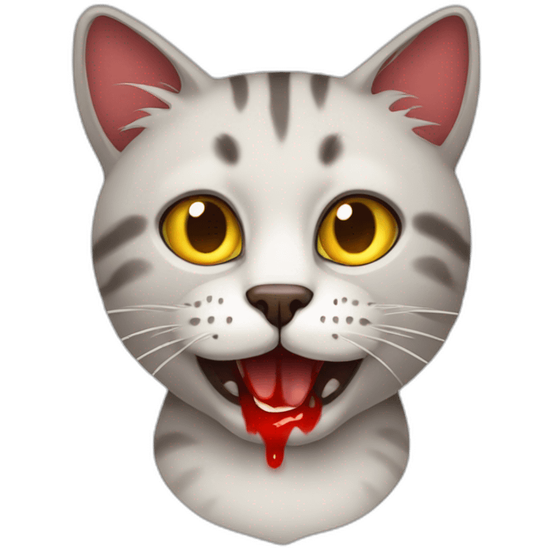 cat but chill with blood on its face emoji