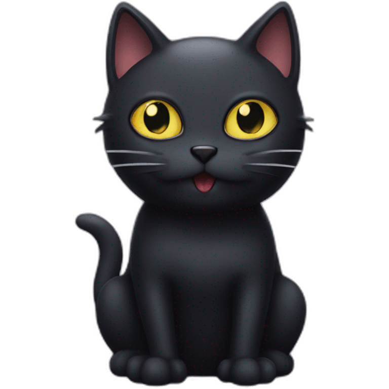 cursed black cat being weird liquid emoji