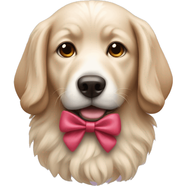 A dog with a bow emoji