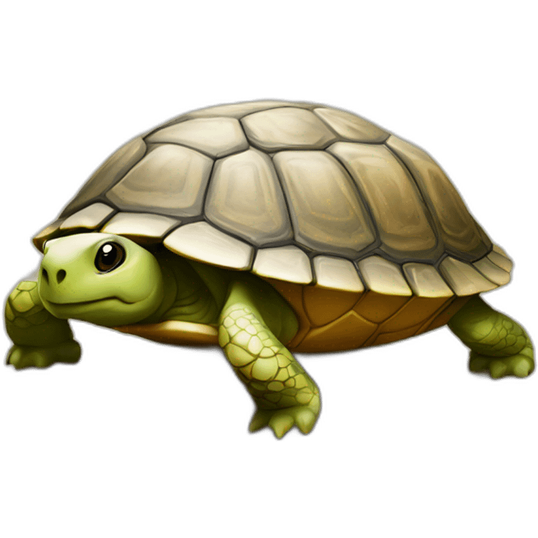 Tortue sur rocher emoji