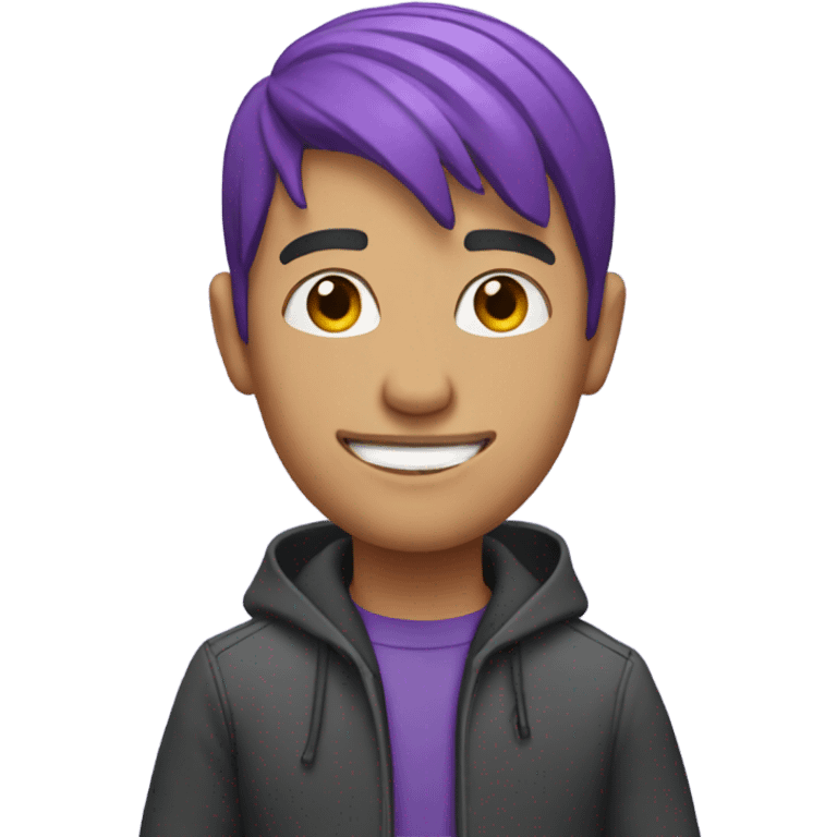 Guy doing a circle with purple hair emoji