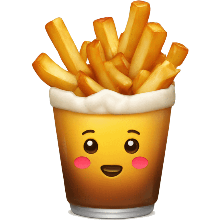 Poutine with beer emoji