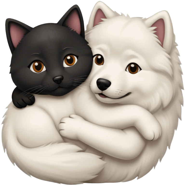 samoyed hug black british cat emoji