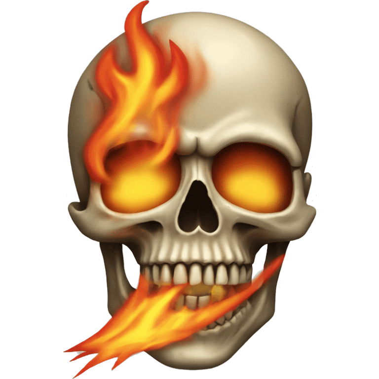 skull on fire from hot pepper emoji