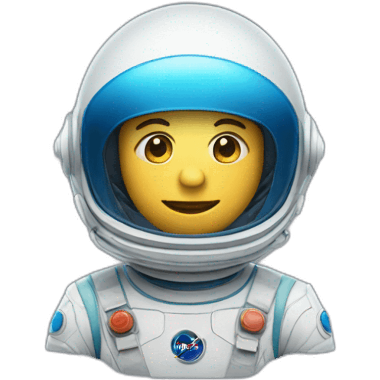 Face spaceman wearing a blue helmet emoji