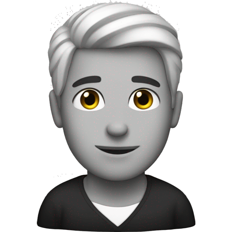 a white handsome person made in black and white emoji