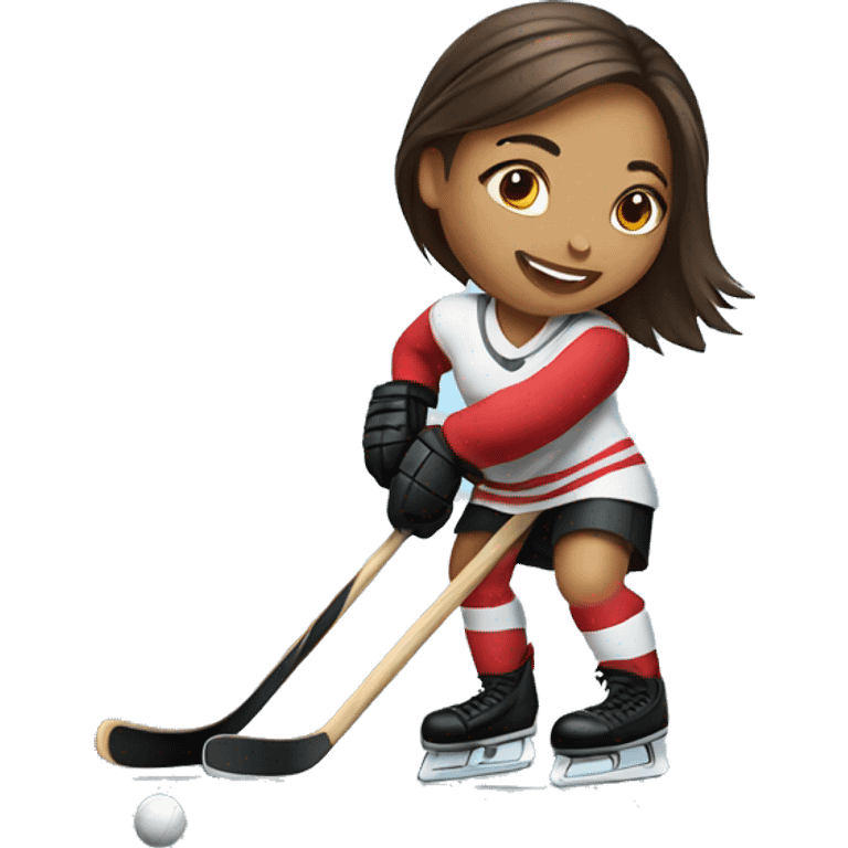 Girl playing hockey  emoji