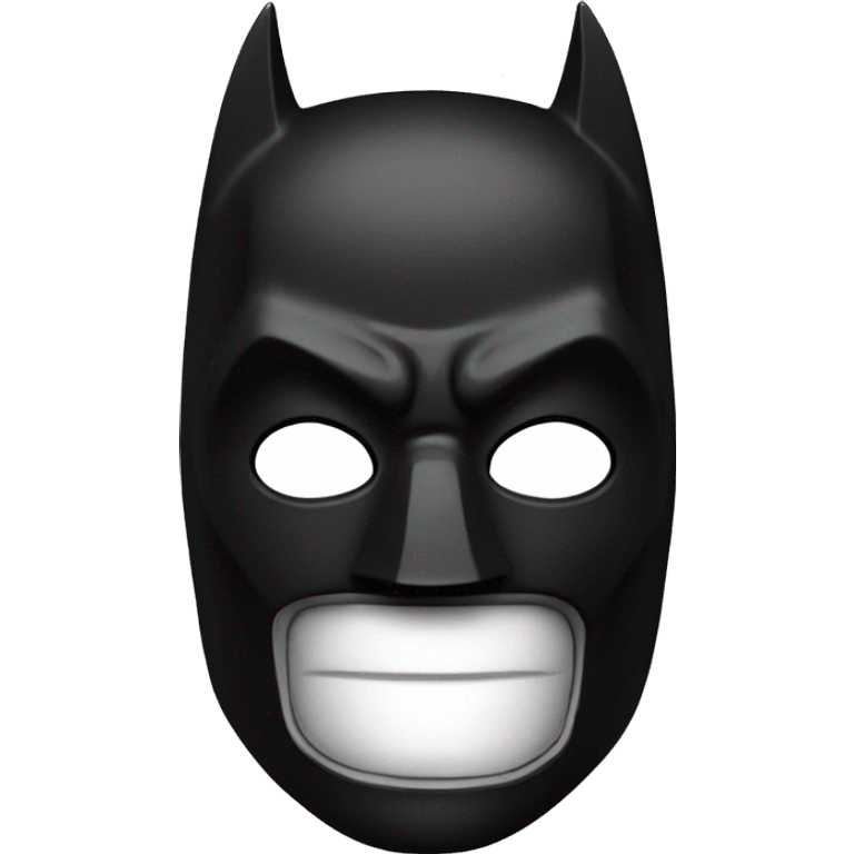 Black and white call with Batman mask emoji