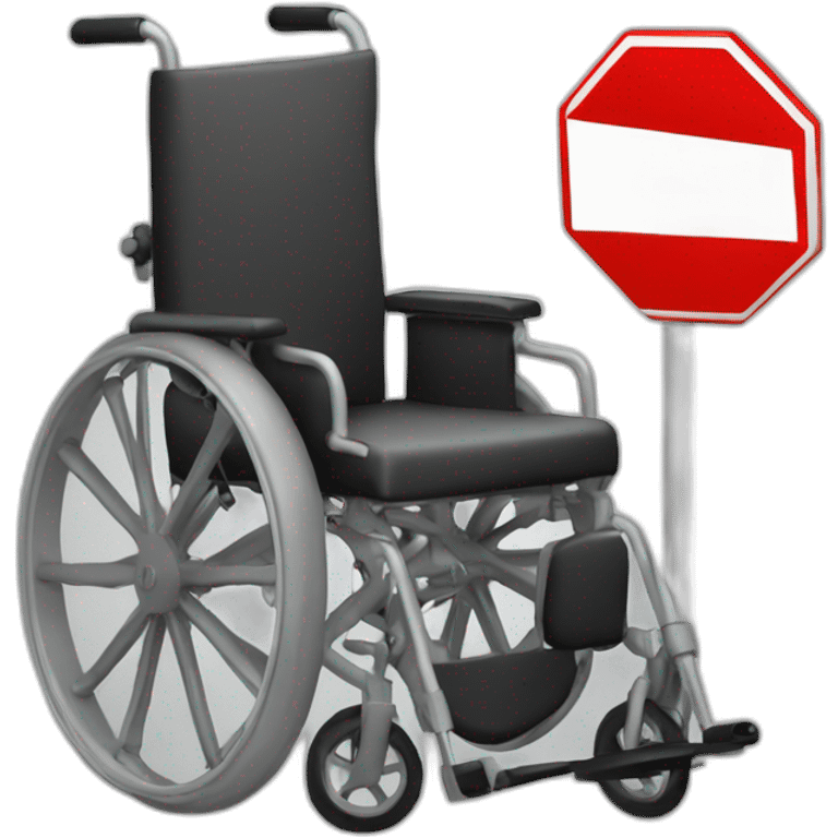 wheel chair with a stop sign emoji