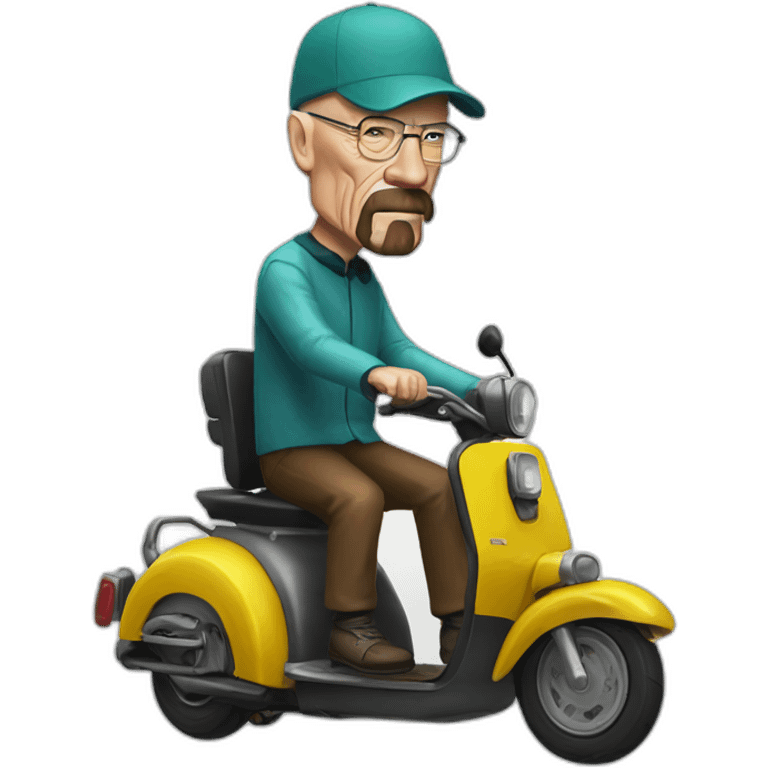 Walter white on a razor scooter emoji