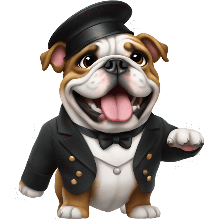 english bulldog conductor music emoji