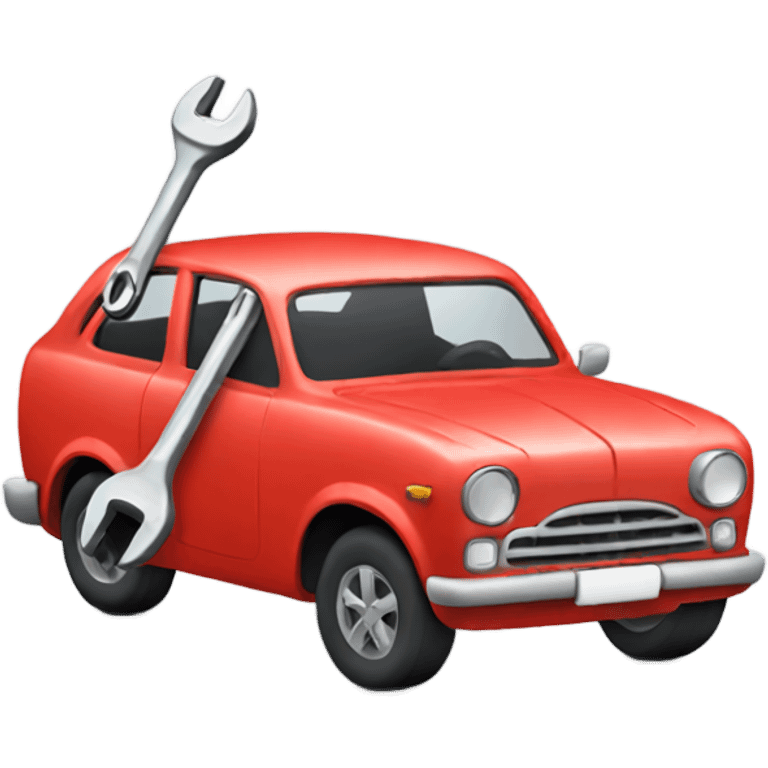 Car holding a wrench emoji