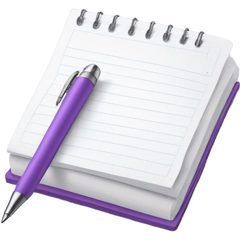 Light purple notepad with pen emoji