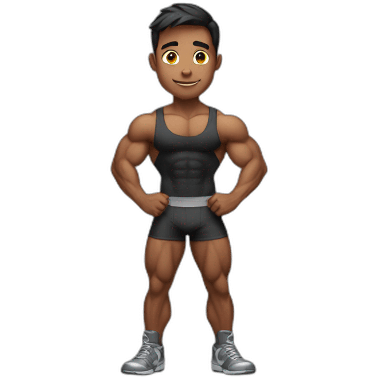 A young man bodybuilder with the muscular body  emoji