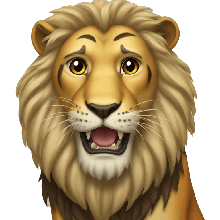 Lion caught tiger emoji