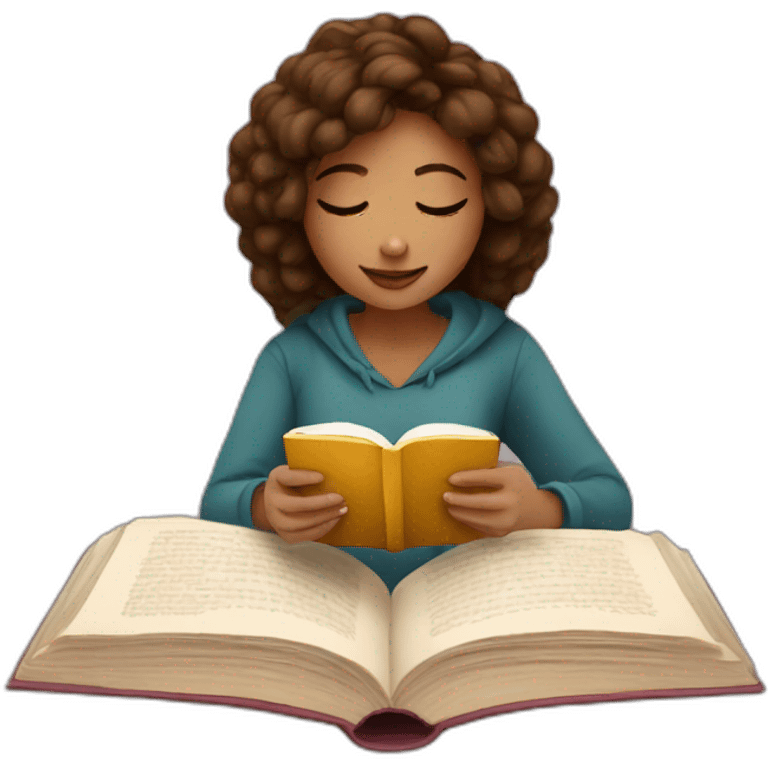 girl-reading-a-book-with-cappuccino emoji