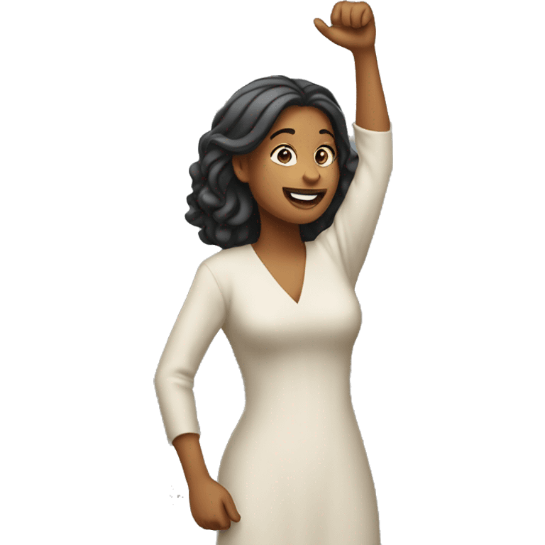 a woman holding something up emoji