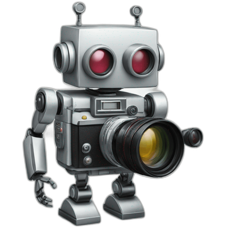 robot holding a 35mm film camera emoji