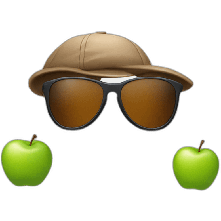 Default apple poop emoji in sport sunglasses and sport cap emoji