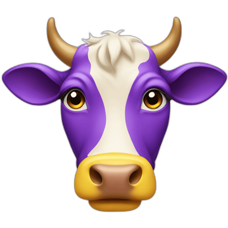 purple and yellow cow emoji