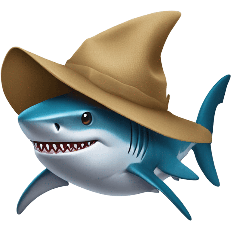 shark with a big hat emoji