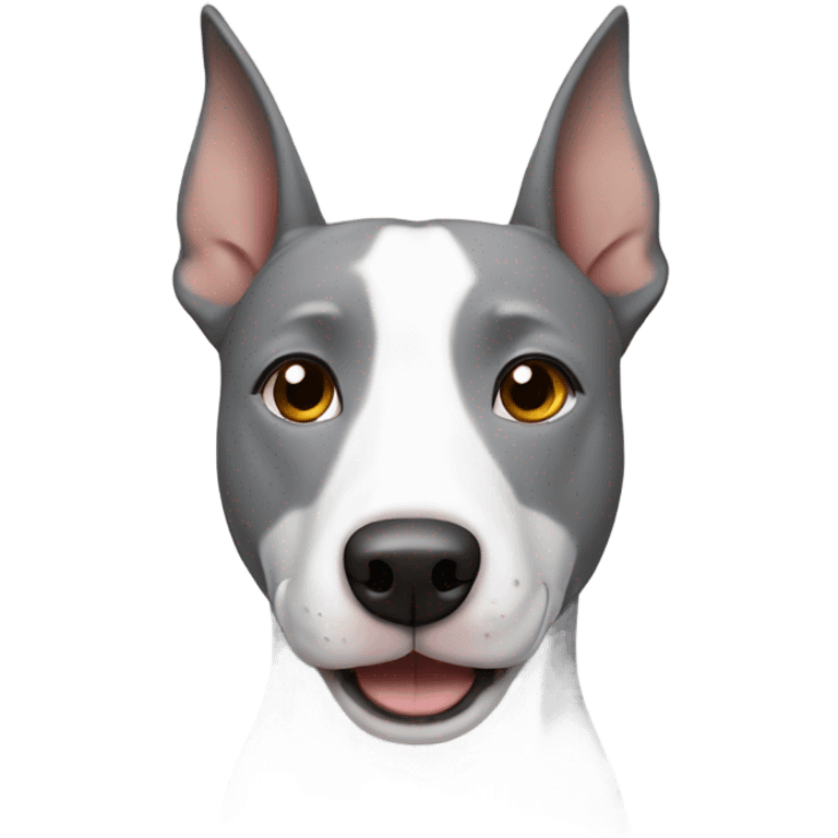 Gray dog with a bull terrier emoji