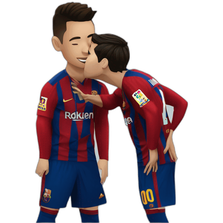 cristiano ronaldo kissing messi emoji