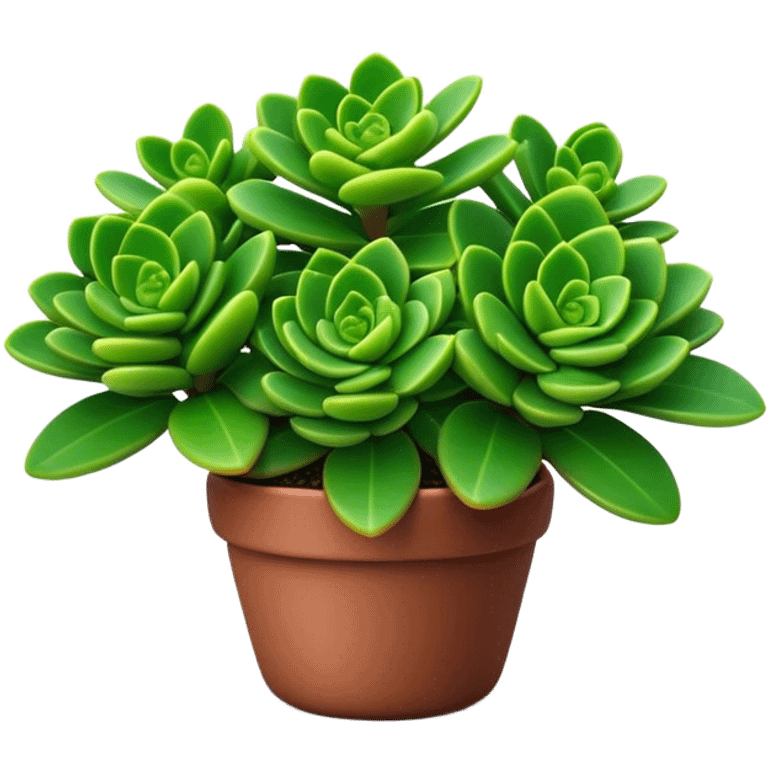 Cinematic Realistic Crassula Emoji, Compact and vibrant, with small, fleshy leaves arranged in thick, rounded clusters. The deep green hue of the leaves radiates calm, while their structured growth speaks of endurance. Soft glowing outline, capturing the essence of perseverance and tranquility in a crassula plant! emoji