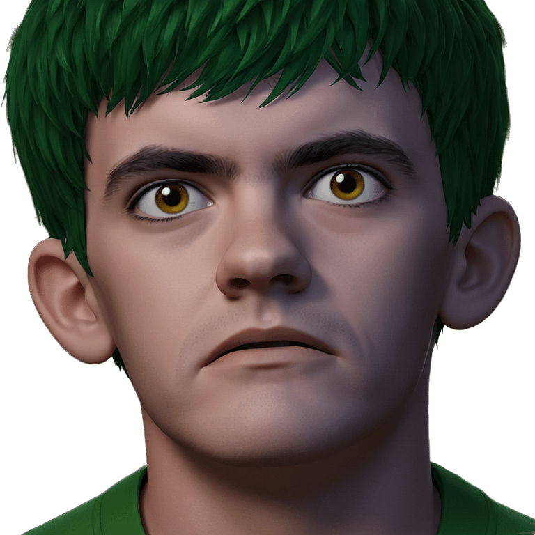 boy with green hair portrait emoji