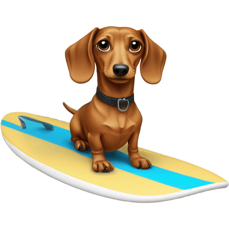 dachshund on a surf board  emoji