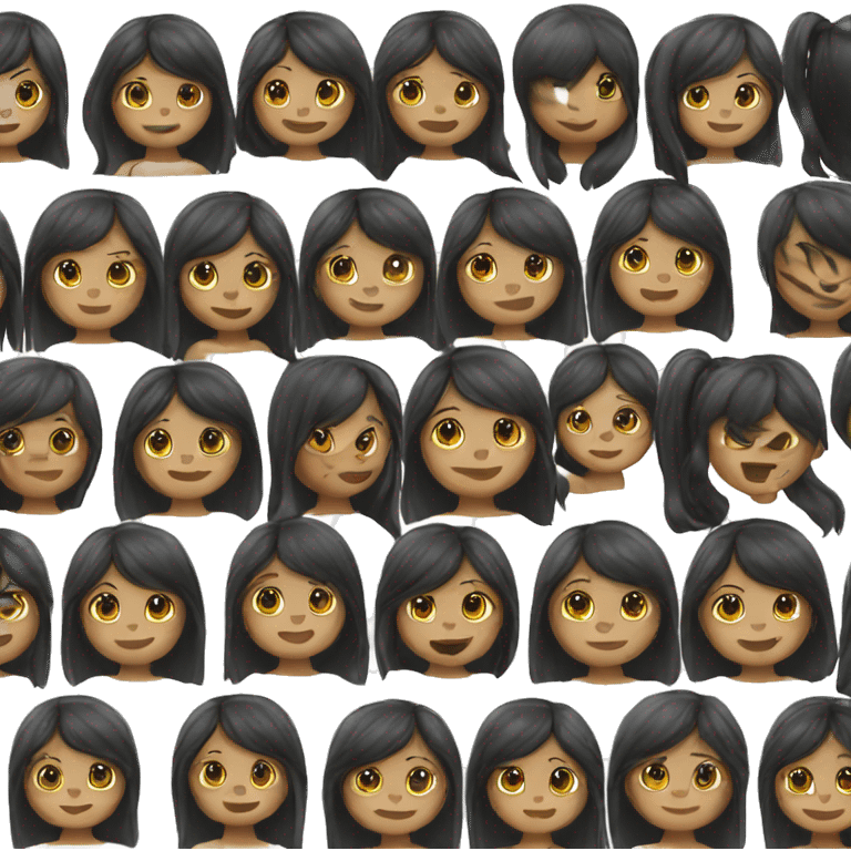 girl with long black hair and side bangs emoji