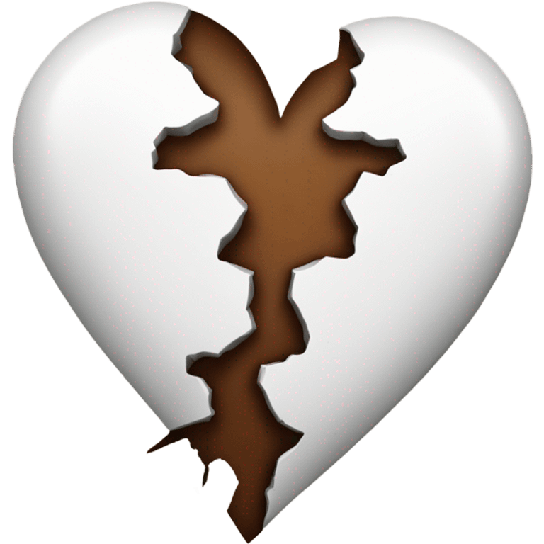 White and brown broken heart  emoji