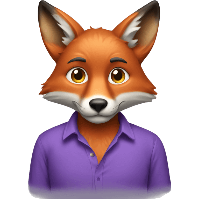 Fox wearing a purple shirt saying BW emoji