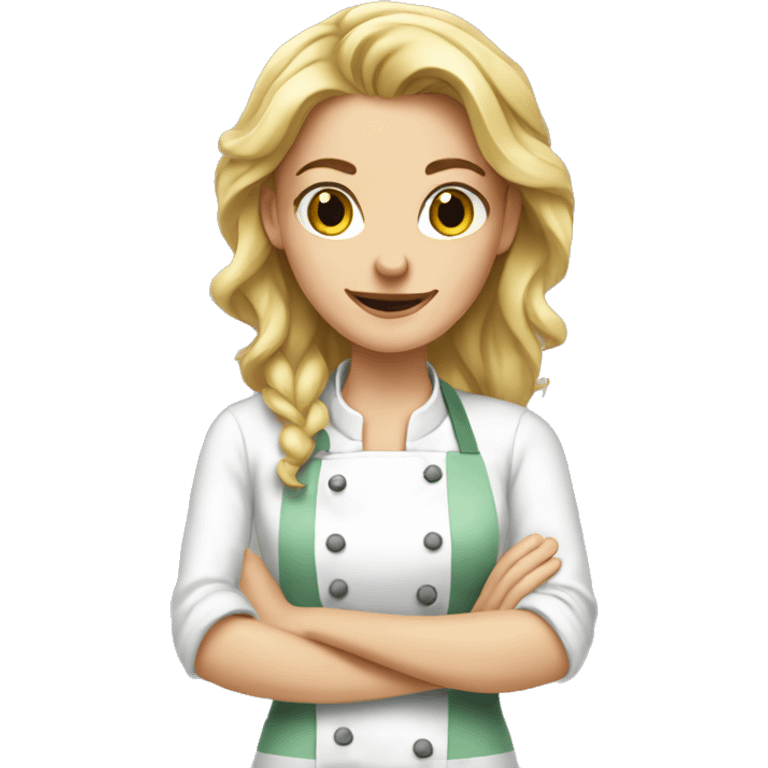 A white girl cooks emoji