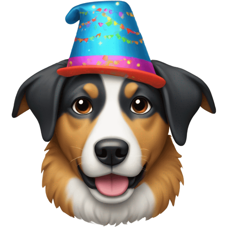 A dog in a New Year's hat emoji