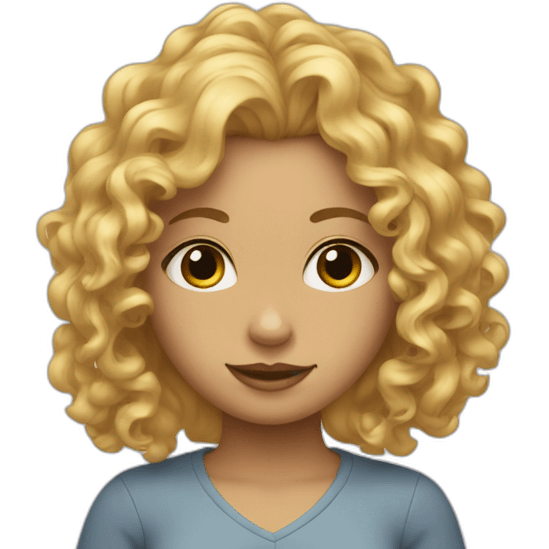 a curly blond har girl emoji