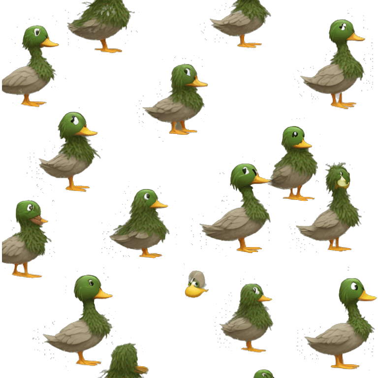 Duck in Ghillie suit emoji