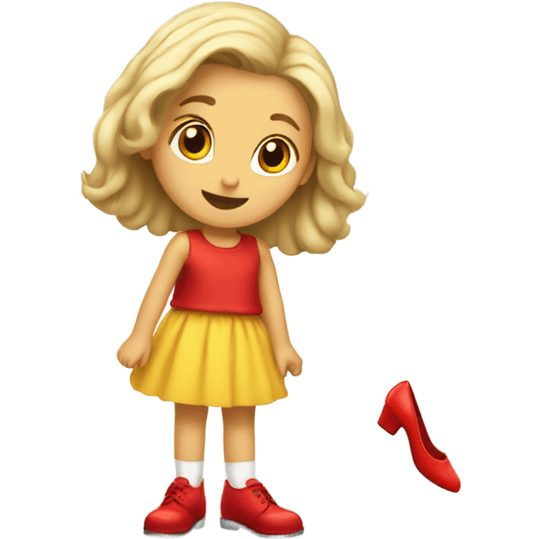 Little miss and a red shoes emoji