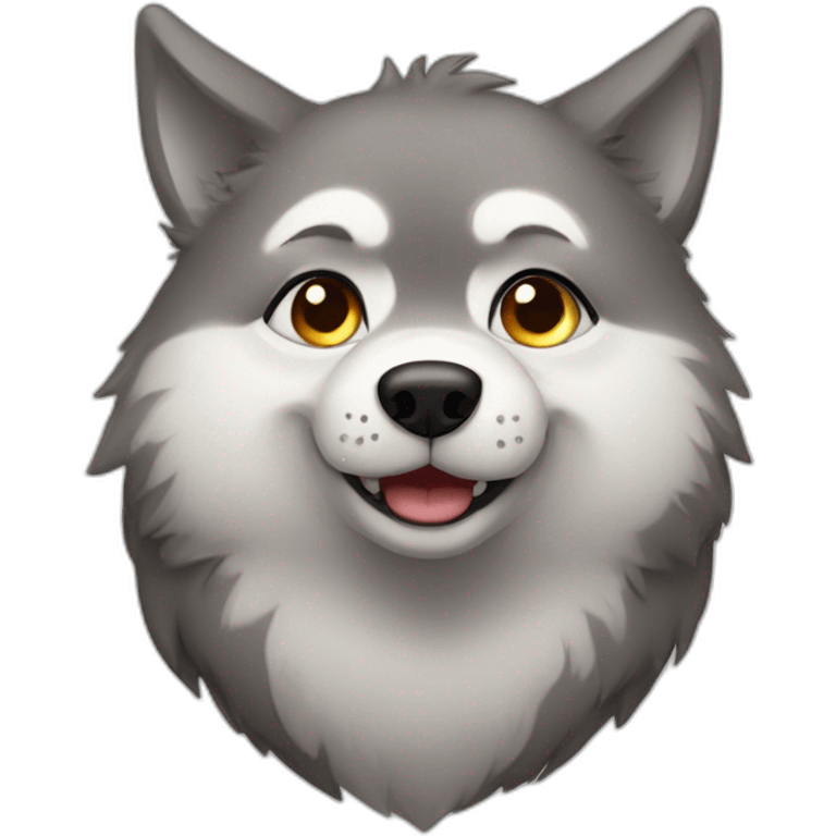 Cute little Chubby Wolf emoji