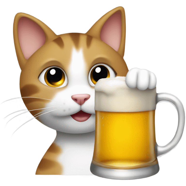 Cat drinking beer emoji